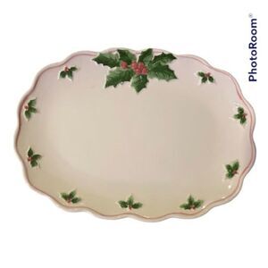 OTAGIRI Oval Hand-painted Holly Serving Dish